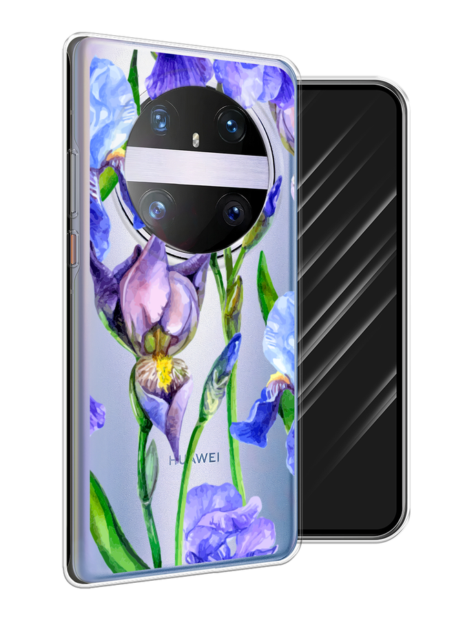 

Чехол Awog на Huawei Mate 60 Pro "Синие ирисы", Фиолетовый;голубой;зеленый, 6122250-1