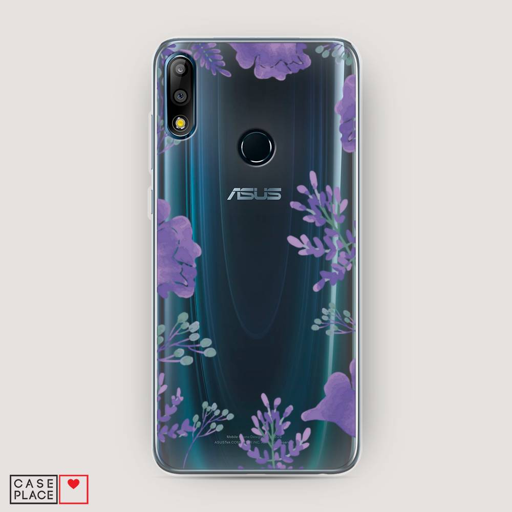 фото Чехол awog "сиреневая цветочная рамка" для asus zenfone max pro (m2) zb631kl