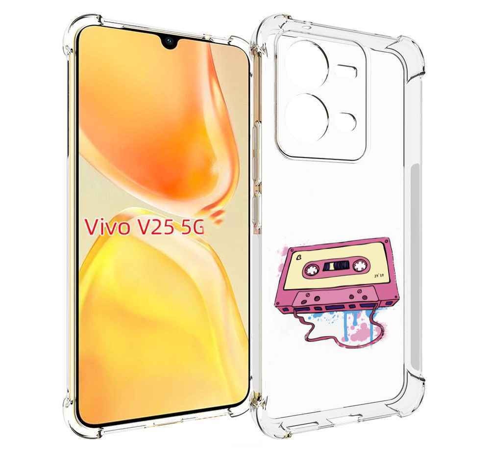 

Чехол MyPads Розовая кассета для Vivo V25 5G / V25e, Прозрачный, Tocco