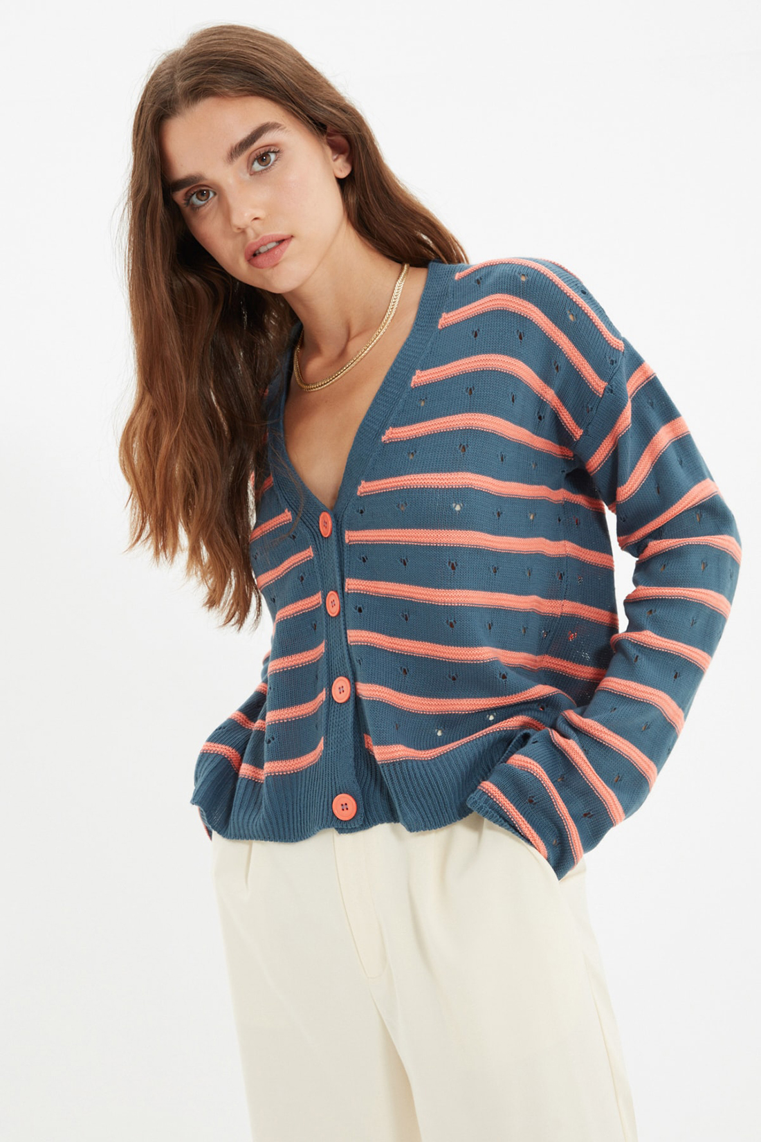 

Кардиган женский Trendyol TWOAW22HI0859 синий S, TWOAW22HI0859