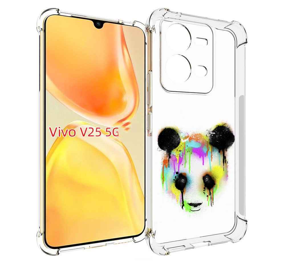 

Чехол MyPads Радужная панда для Vivo V25 5G / V25e, Прозрачный, Tocco