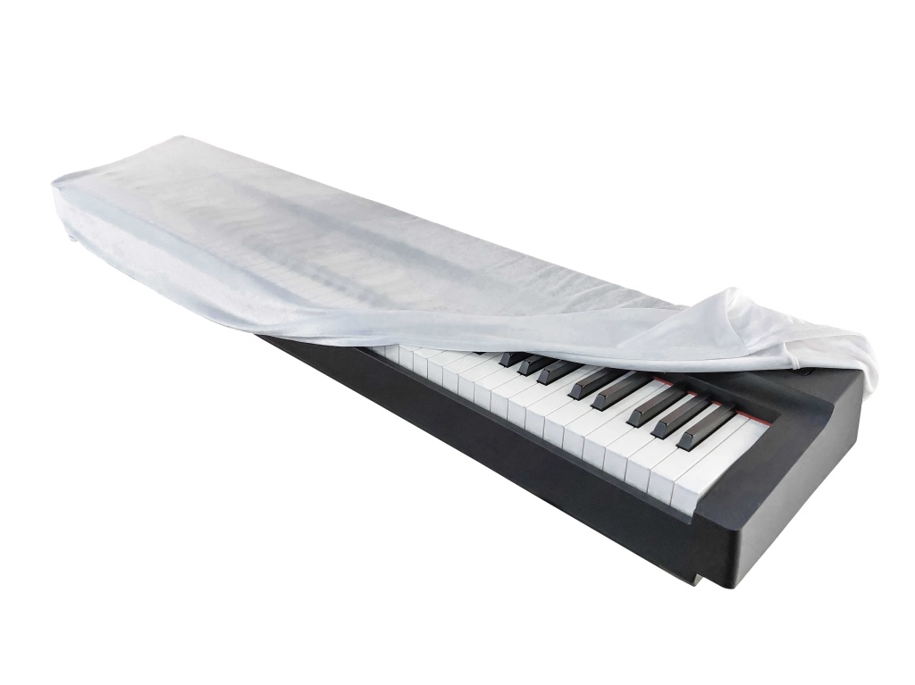Aka-015W Накидка для цифрового пианино универсальная бархатная, белая, Lutner