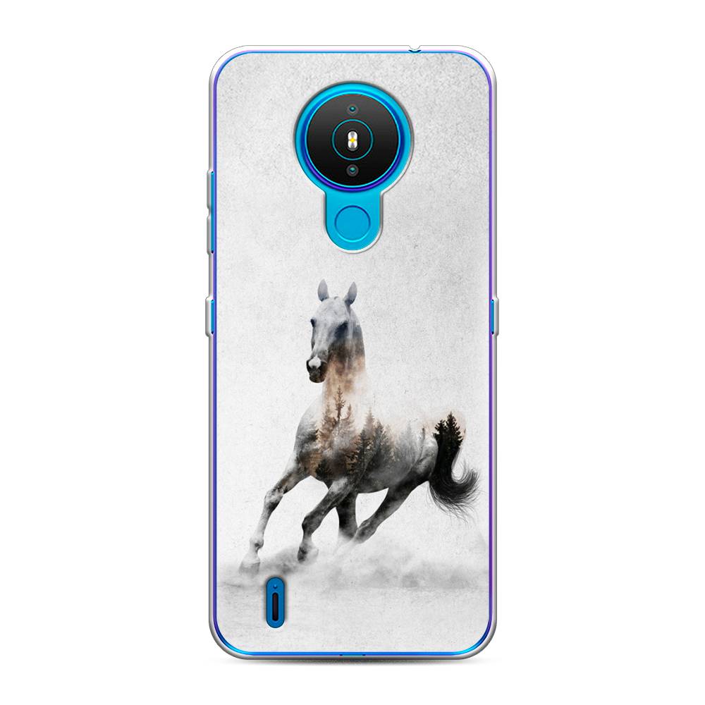

Чехол Awog на Nokia 1.4 / Нокиа 1.4 "Лошадь лес", Серый;черный, 124550-2