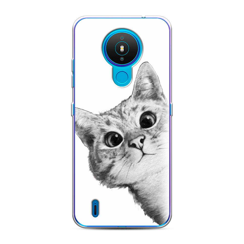 фото Чехол awog "кот рисунок черно-белый" для nokia 1.4