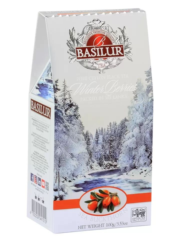 Чай черный Basilur Winter berries sea buckthorn зимние ягоды-облепиха листовой 100 г