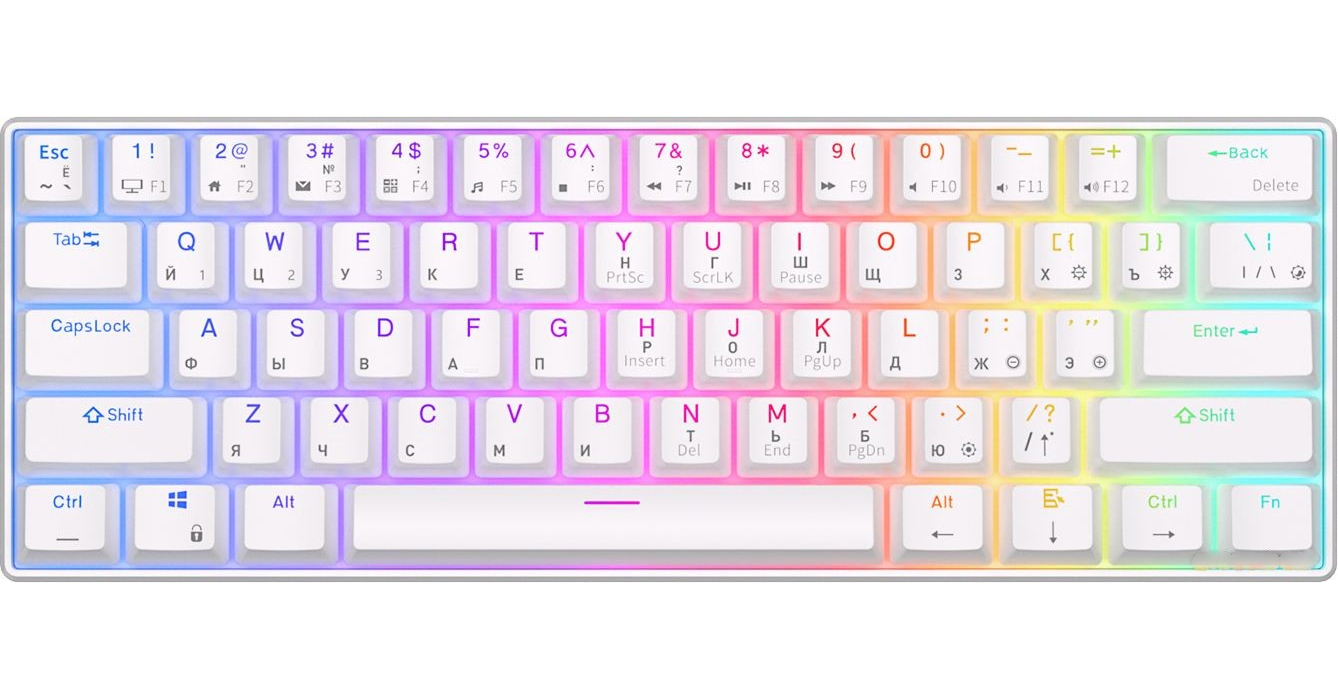 

Проводная/беспроводная игровая клавиатура Royal Kludge RK61 White, RK61