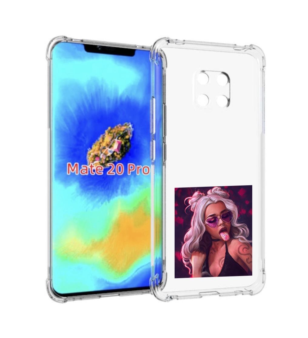 

Чехол MyPads блестящий-язык женский для Huawei Mate 20 Pro/Mate 20 RS 6.39, Прозрачный, Tocco