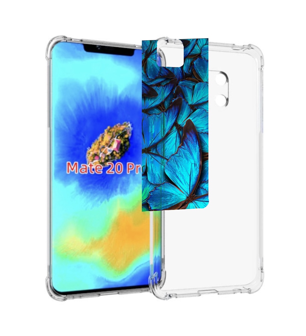 

Чехол MyPads бирюзовые бабочки для Huawei Mate 20 Pro/Mate 20 RS 6.39, Прозрачный, Tocco
