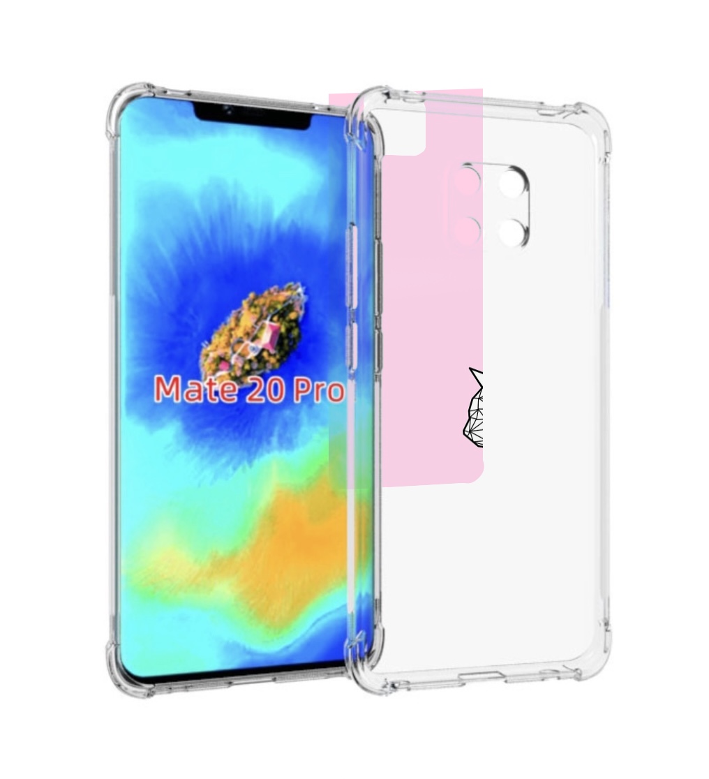 Чехол MyPads белый котик с гранями для Huawei Mate 20 Pro/Mate 20 RS 6.39