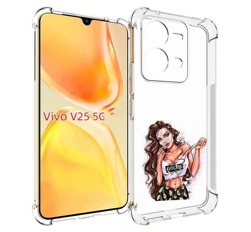 

Чехол MyPads Продукты на дом с доставкой женский для Vivo V25 5G / V25e, Прозрачный, Tocco