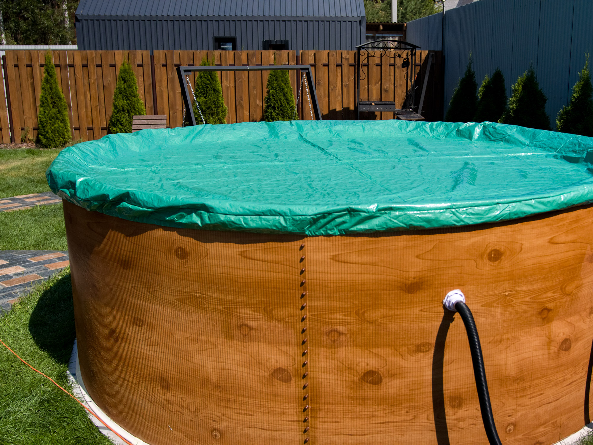 Тент для бассейнов защитный круглый Лагуна ТМ981 450х450 см