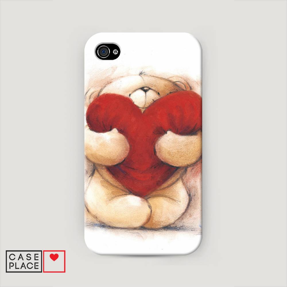 

Пластиковый чехол "Мишка с сердцем 1" на Apple iPhone 4, 10120-5