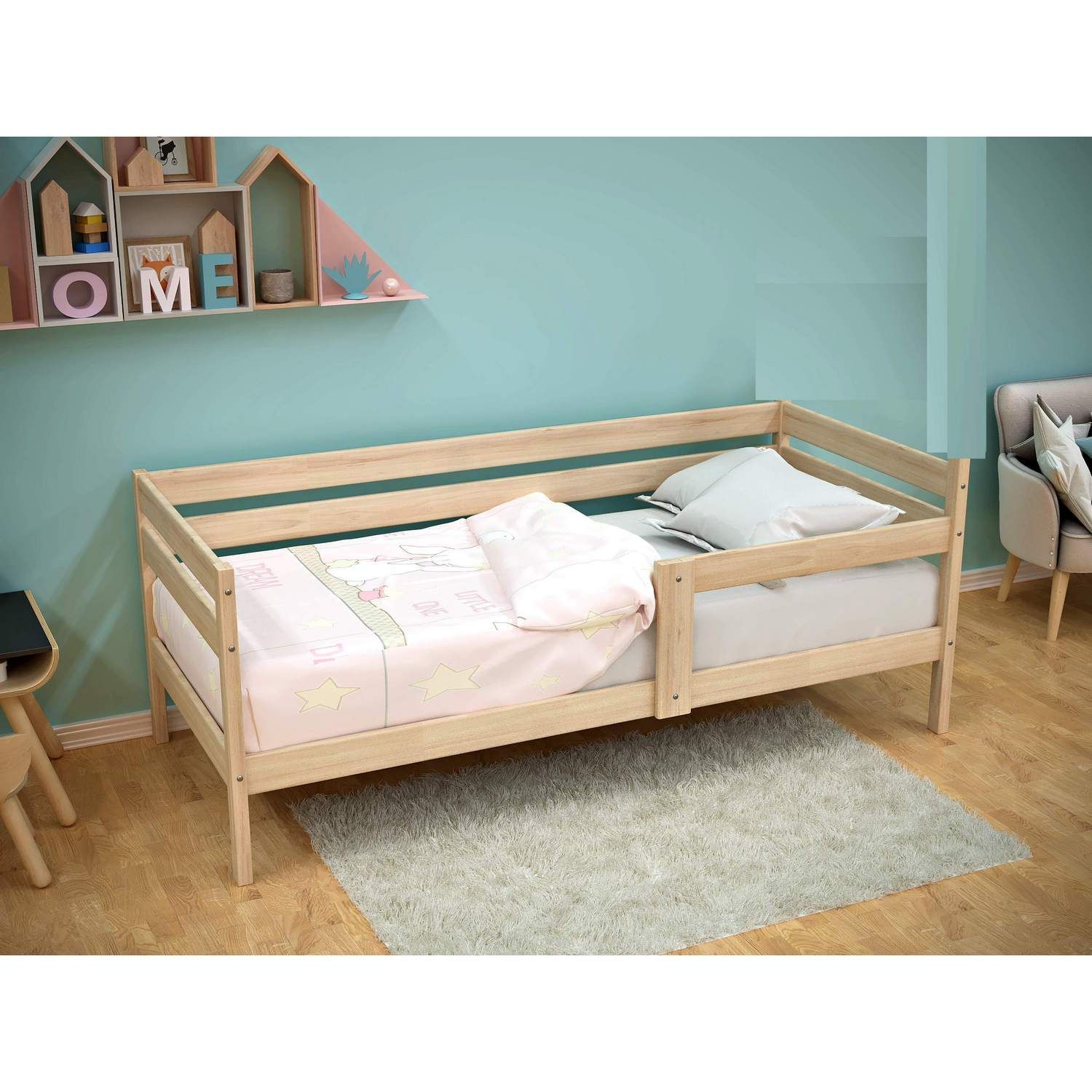 Кроватка подростковая EDWOOD Любаша 160х80,натуральный кровать подростковая с бортиками baby master alma 160х80 натуральный белый