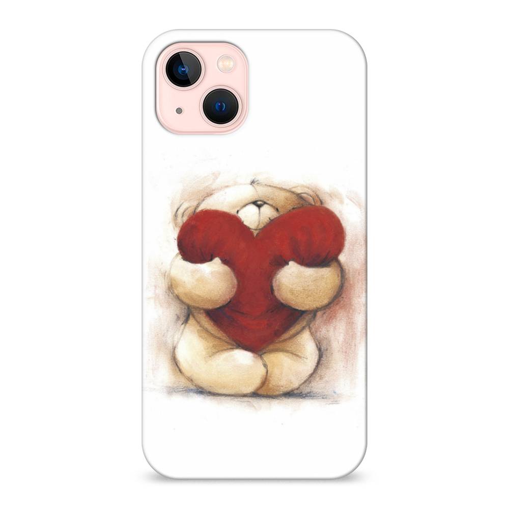 

Пластиковый чехол "Мишка с сердцем 1" на Apple iPhone 13, 14220-5