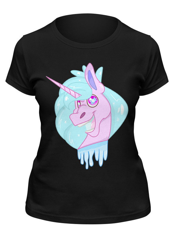 

Футболка женская Printio Единорог (unicorn) черная S, Черный, Единорог (unicorn)