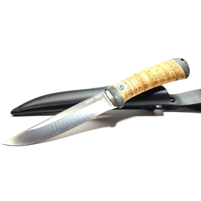 фото Нож златоуст лиса, сталь 95х18, береста