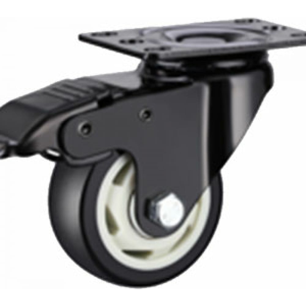 Полиуретановое поворотное колесо А5 350100Sb полиуретановое колесо цельнолитое для садовой тачки или строительной тележки fachmann