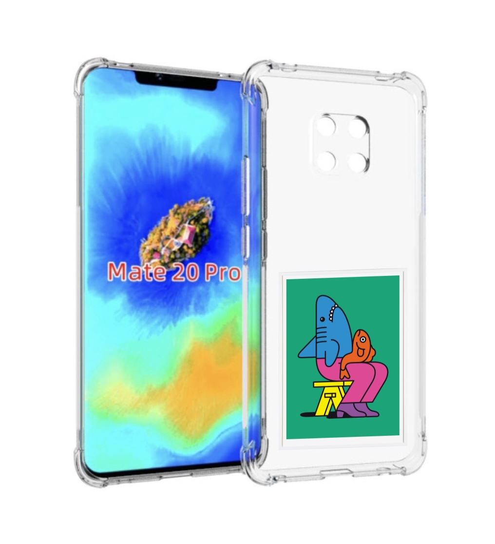 Чехол MyPads акула синяя в штанах для Huawei Mate 20 Pro/Mate 20 RS 6.39