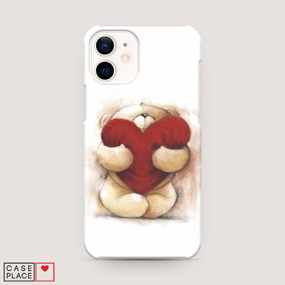 

Пластиковый чехол "Мишка с сердцем 1" на Apple iPhone 12 mini, 12620-5
