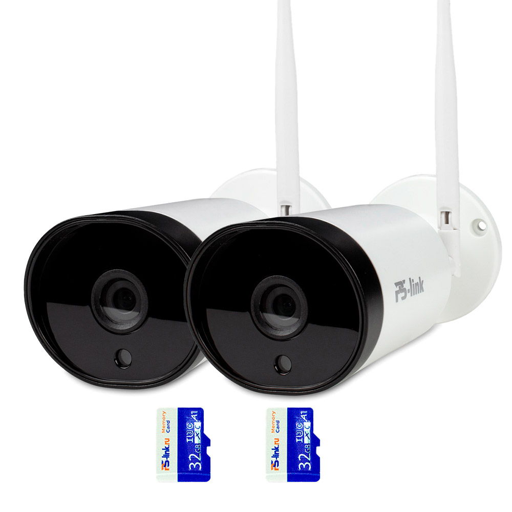Комплект видеонаблюдения WIFI 5Мп Ps-Link KIT-XMJ502-WIFI 2 камеры для улицы микрофон mi mic караоке со встроенным динамиком