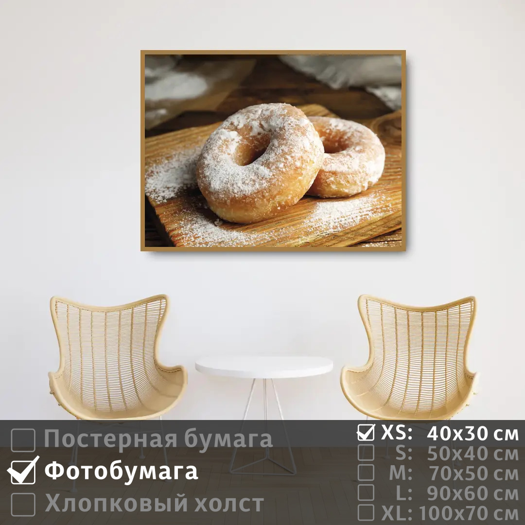 

Постер на фотобумаге ПолиЦентр Пончики в кондитерской 40х30 см, ПончикиВКондитерской