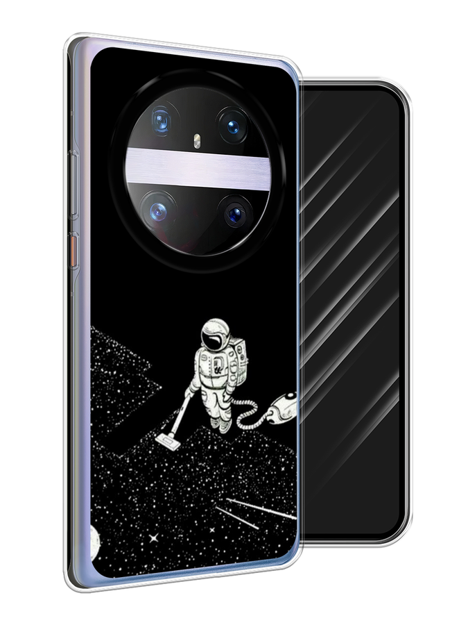 

Чехол Awog на Huawei Mate 60 Pro "Космонавт с пылесосом", Белый, 6122250-1