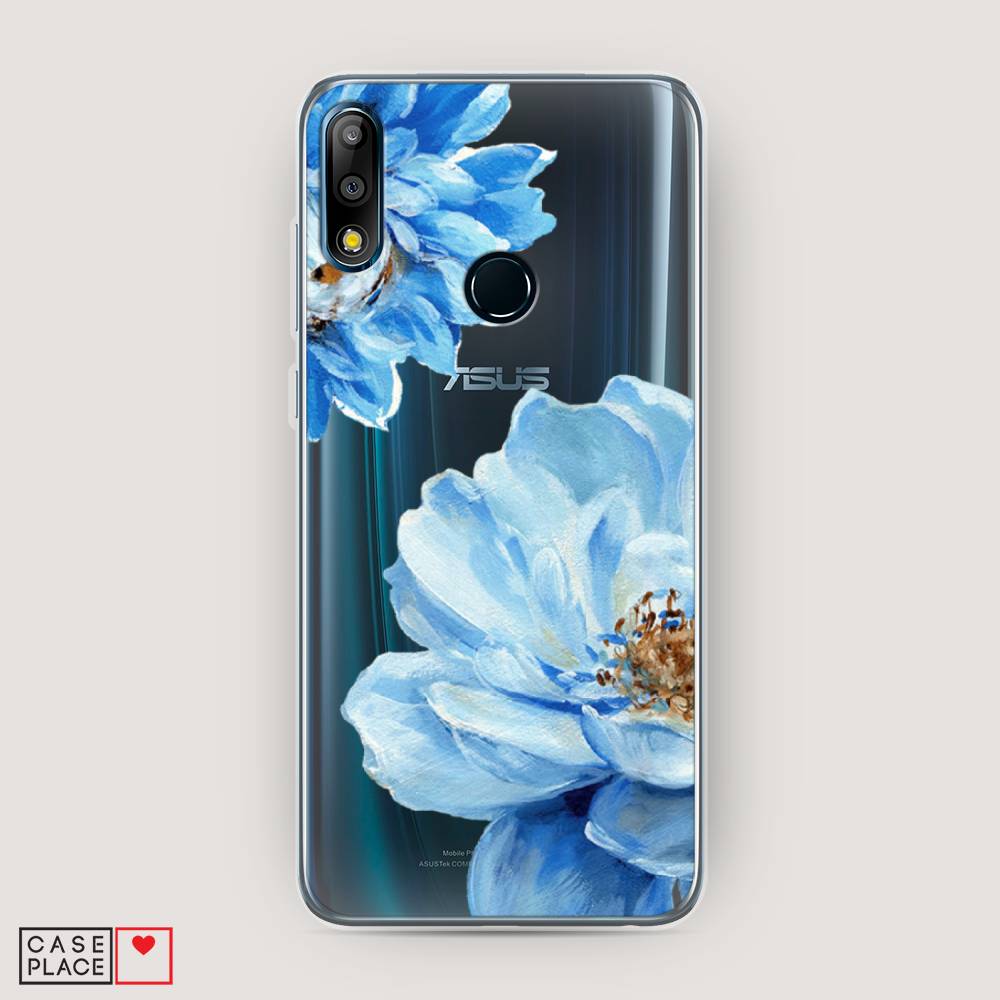 фото Чехол awog "голубые клематисы" для asus zenfone max pro (m2) zb631kl