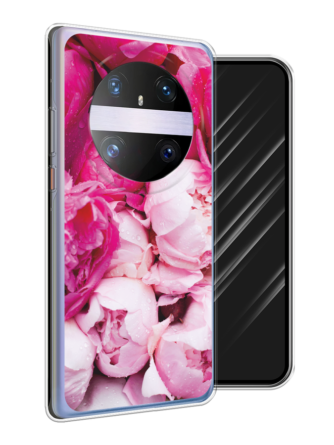 

Чехол Awog на Huawei Mate 60 Pro "Пионы розово-белые", Белый;розовый, 6122250-1