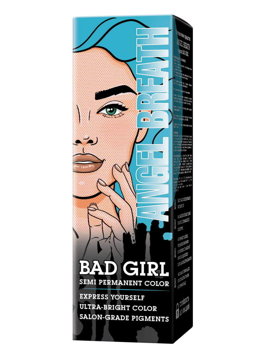 Прямой краситель для окрашивания волос BAD GIRL пастельный голубой angel breath 150 мл прямой краситель для окрашивания волос bad girl красный queen of hearts 150 мл