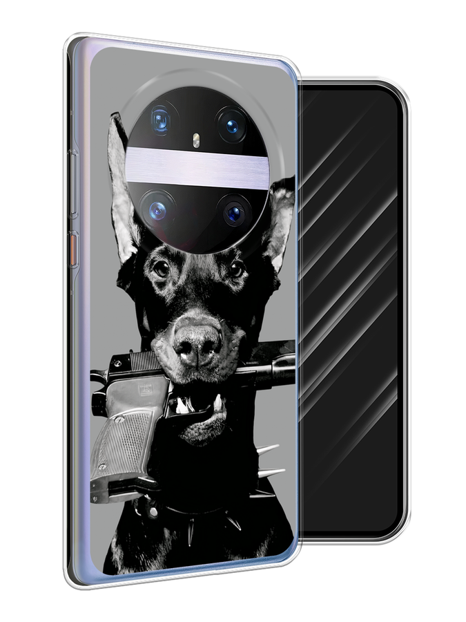 

Чехол Awog на Huawei Mate 60 Pro "Доберман", Серый, 6122250-1