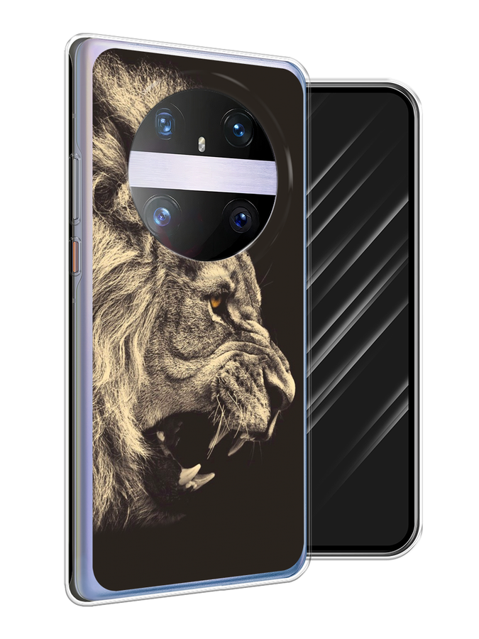 

Чехол Awog на Huawei Mate 60 Pro "Львиный рык 2", Бежевый;черный, 6122250-1