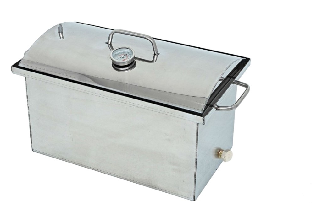 Коптильня с гидрозатвором Алковар Большая двухъярусная для горячего и холодного копчения