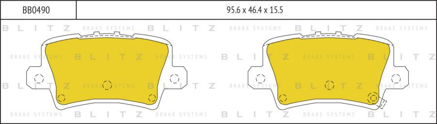 

Тормозные колодки BLITZ дисковые задние bb0490