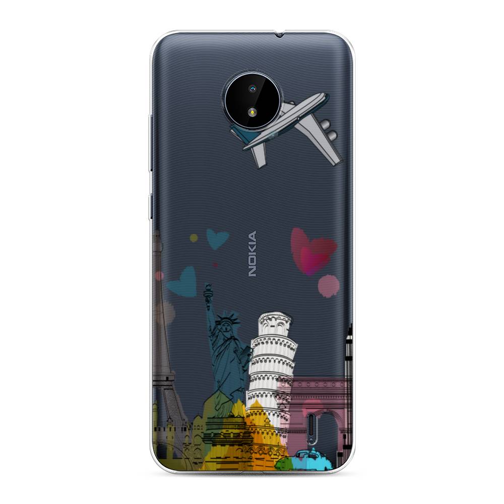 

Чехол Awog на Nokia C10 / Нокиа C10 "Самолет путешествий", Желтый, 124450-10