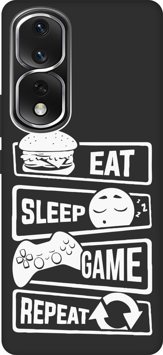 

Чехол на Honor 80 Pro с 3D принтом "Game Repeat W" черный, Черный;белый, 159106