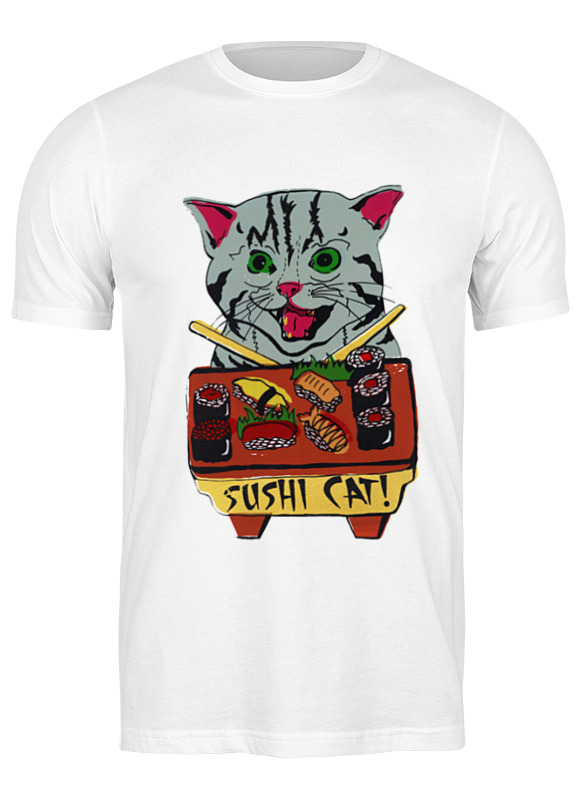 

Футболка мужская Printio Кот суши белая 2XL, Белый, Кот суши