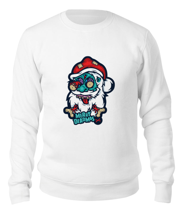 

Свитшот унисекс Printio Merry deadmas белый M, Merry deadmas