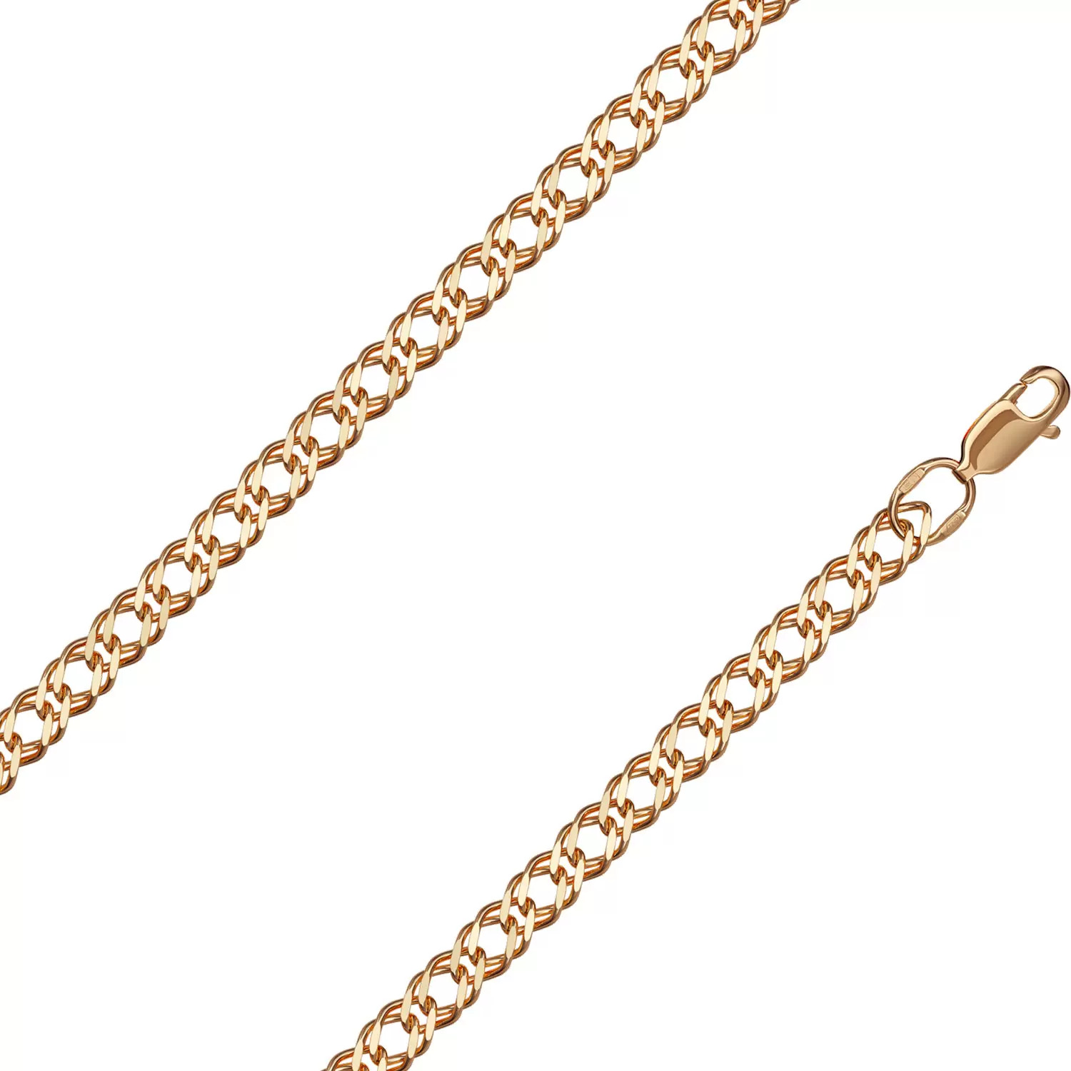 Цепочка из красного золота 45 см Красцветмет 12-076ПГ/0,60