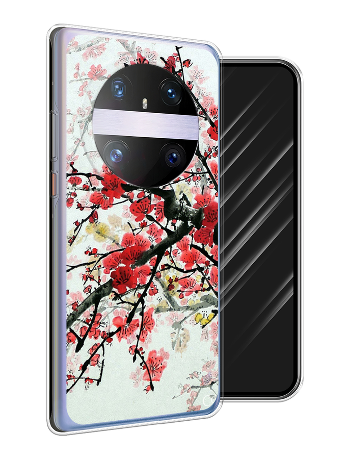 

Чехол Awog на Huawei Mate 60 Pro "Сакура", Розовый;черный, 6122250-1