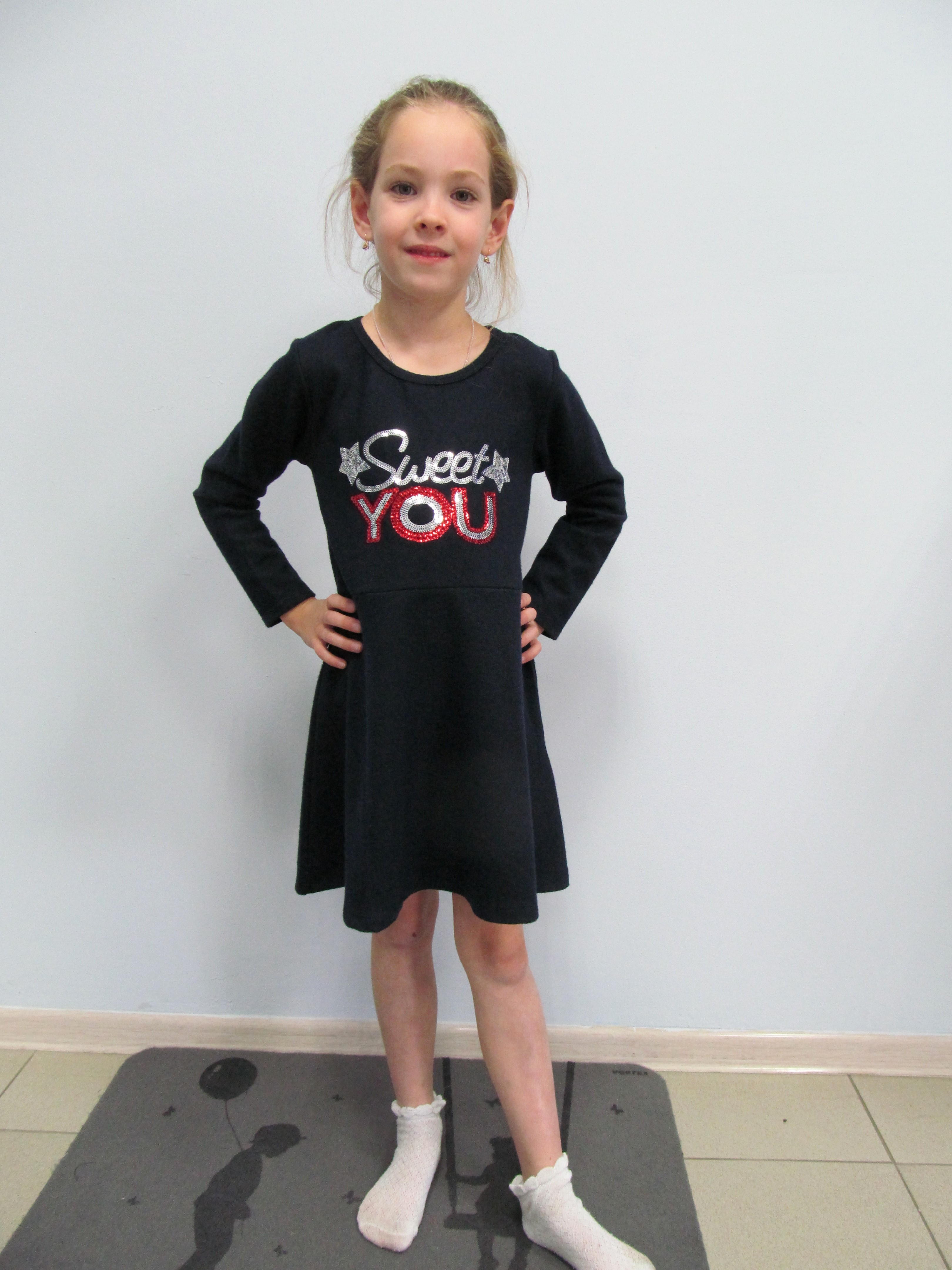 Платье детское Breeze Girls 11730, темно-синий, 116