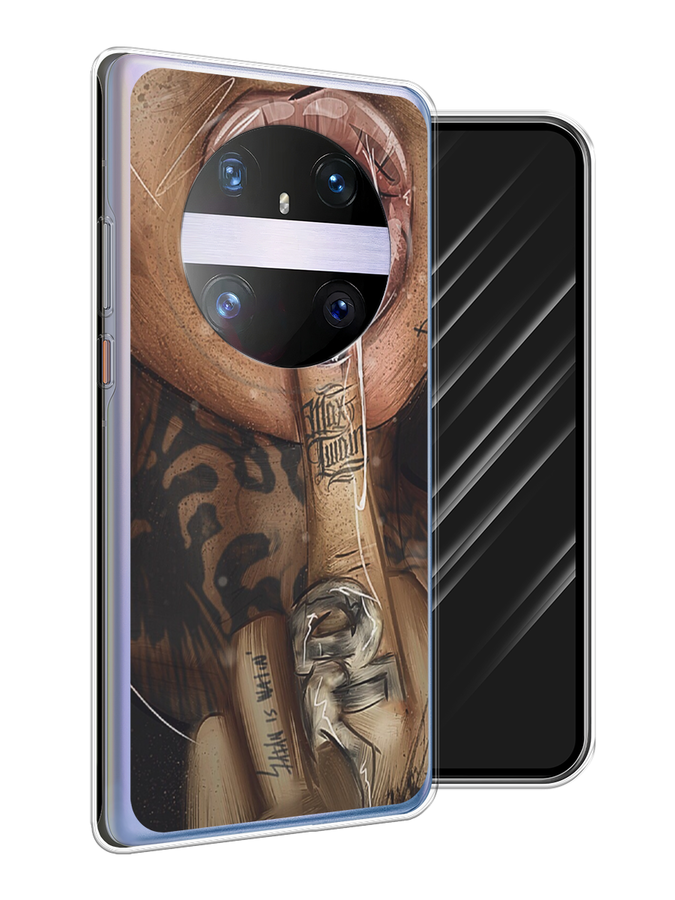 

Чехол Awog на Huawei Mate 60 Pro "Девушка с татуировками", Бежевый;розовый;черный, 6122250-1
