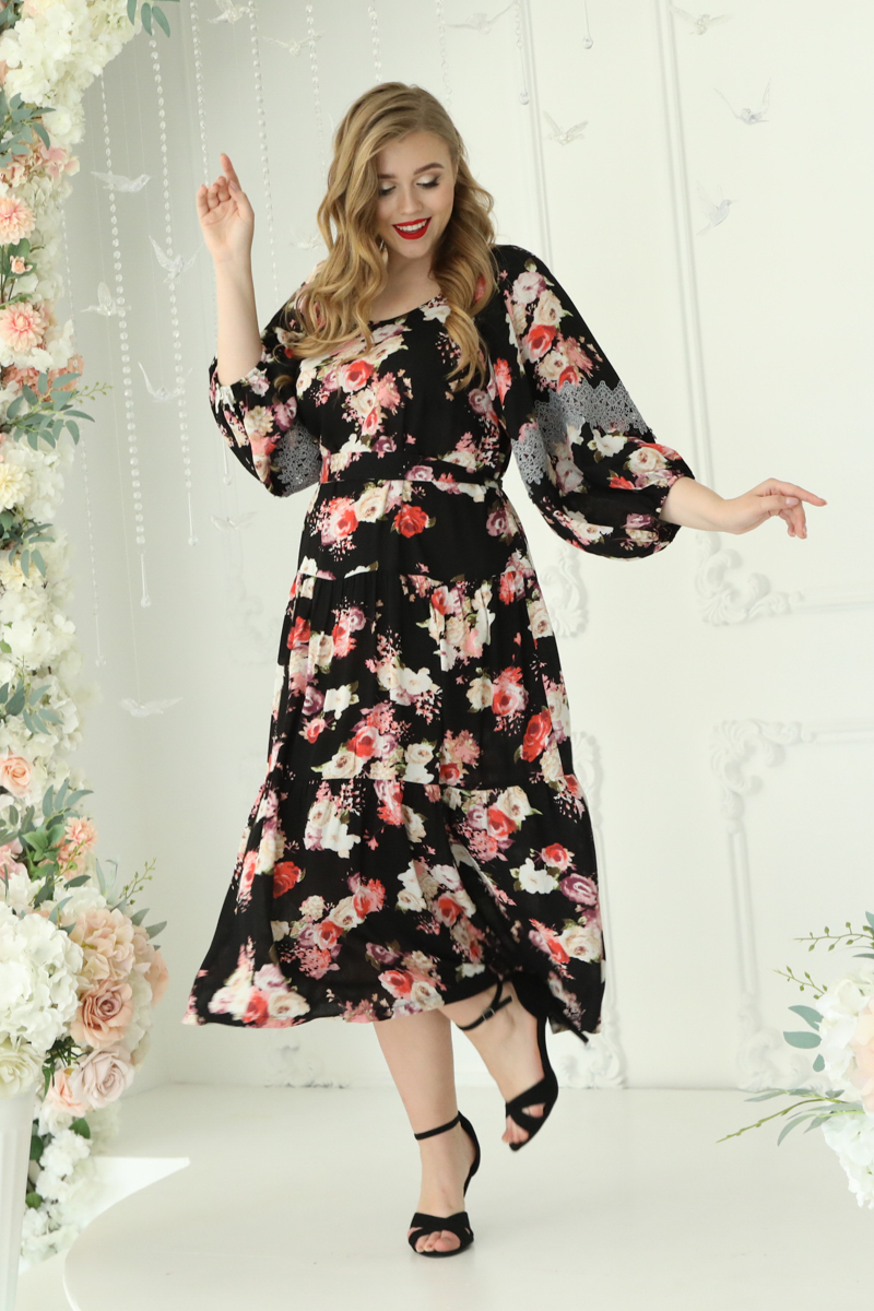 

Платье женское Wisell П5-4981 черное 54 RU, Черный, П5-4981