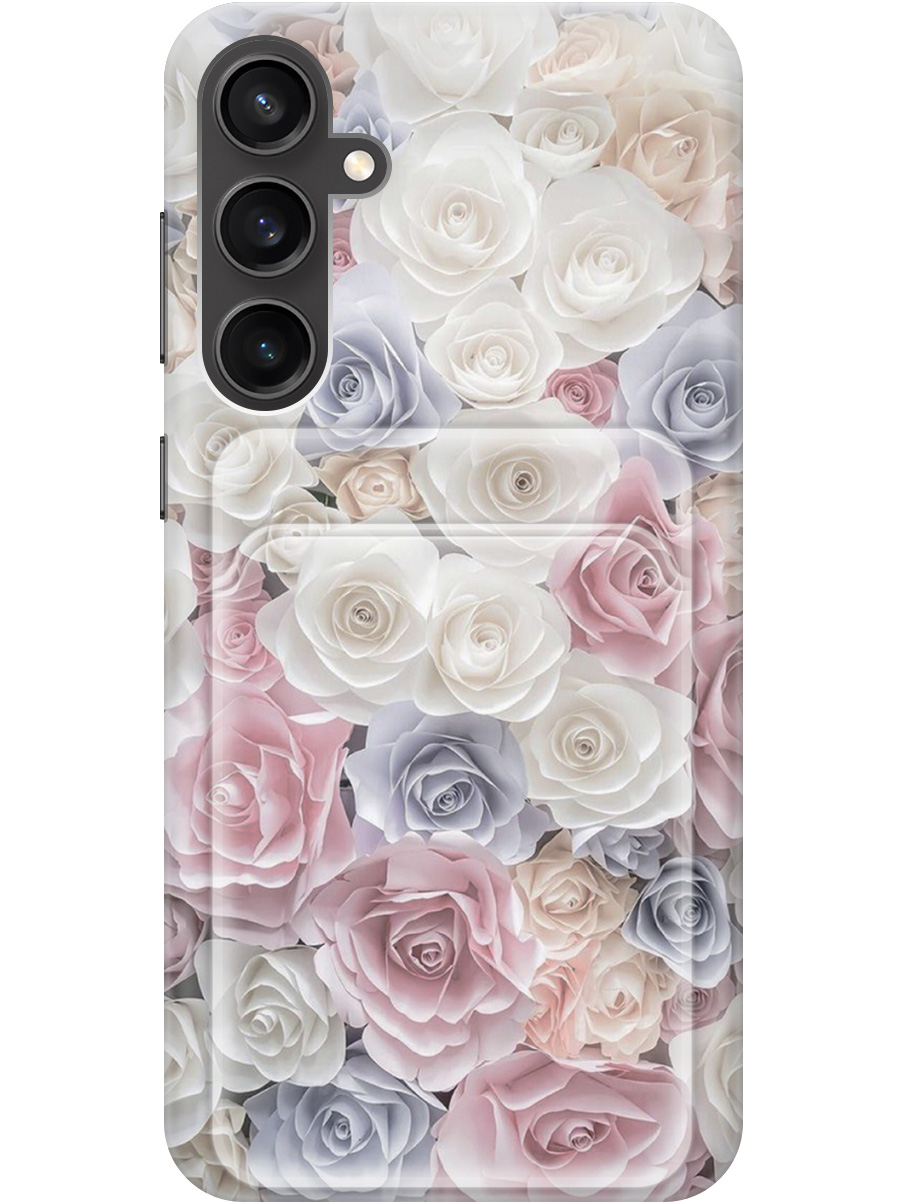 

Силиконовый чехол на Samsung Galaxy S23 FE с рисунком "Пастельные розы", Белый;розовый;серый, 20011936