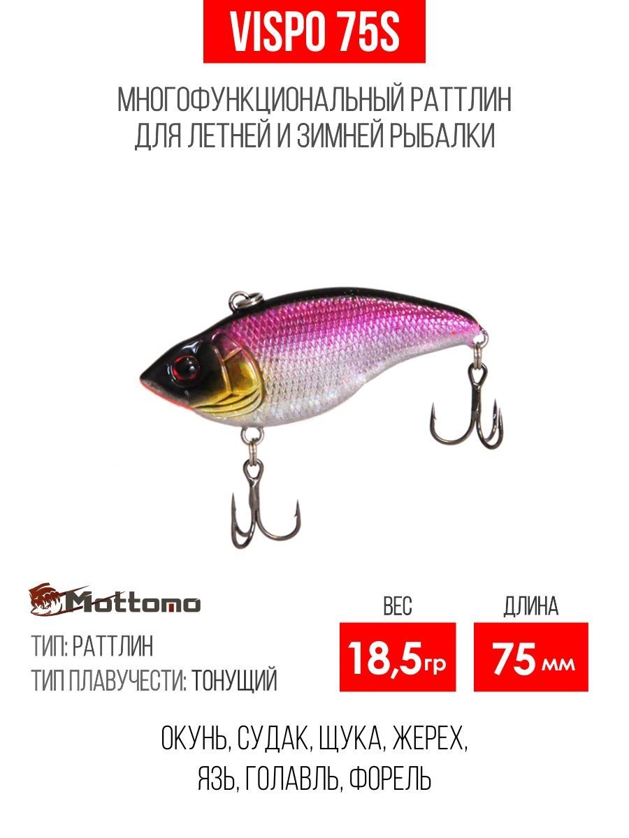 

Воблер Mottomo Vispo 75S 18,5g King Salmon, Vispo