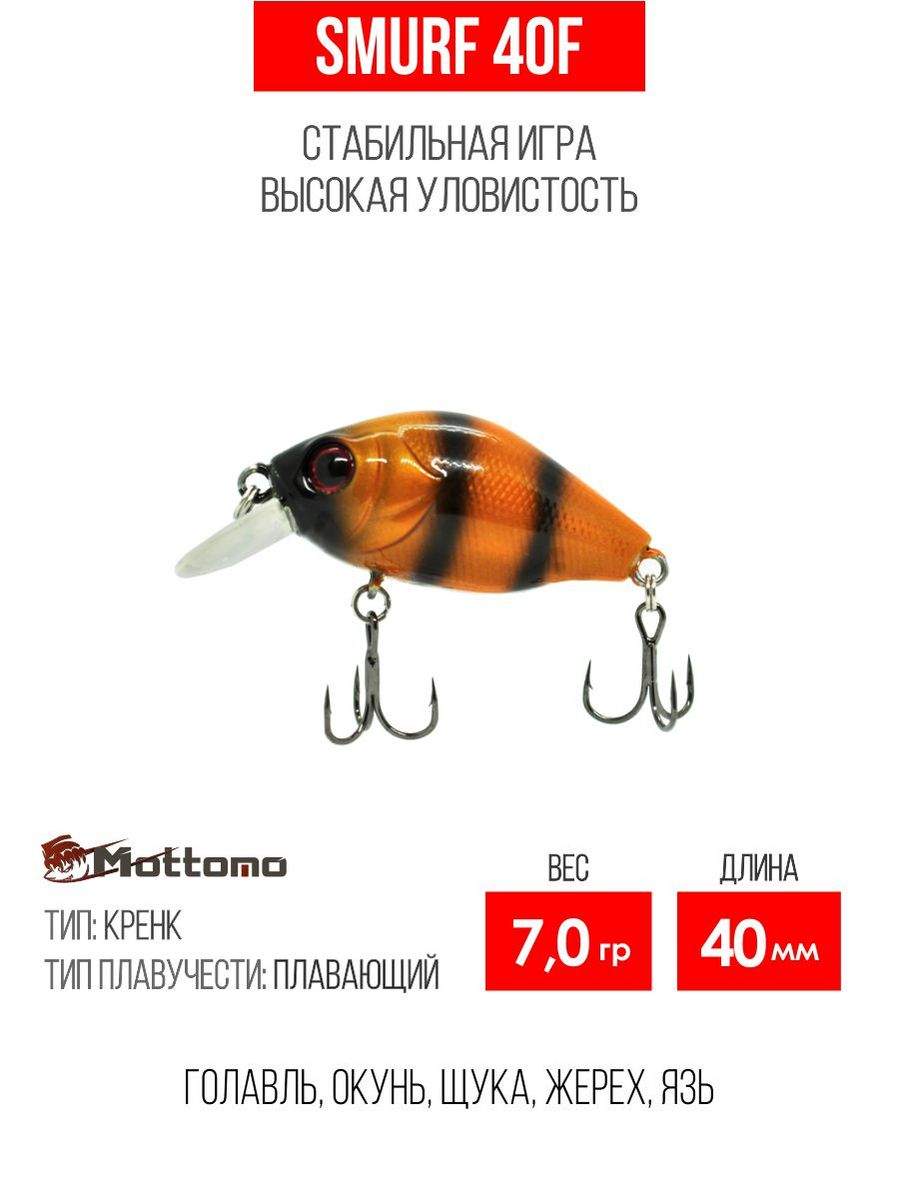 

Воблер Mottomo Smurf 40F 7,0g Bumblebee, Smurf
