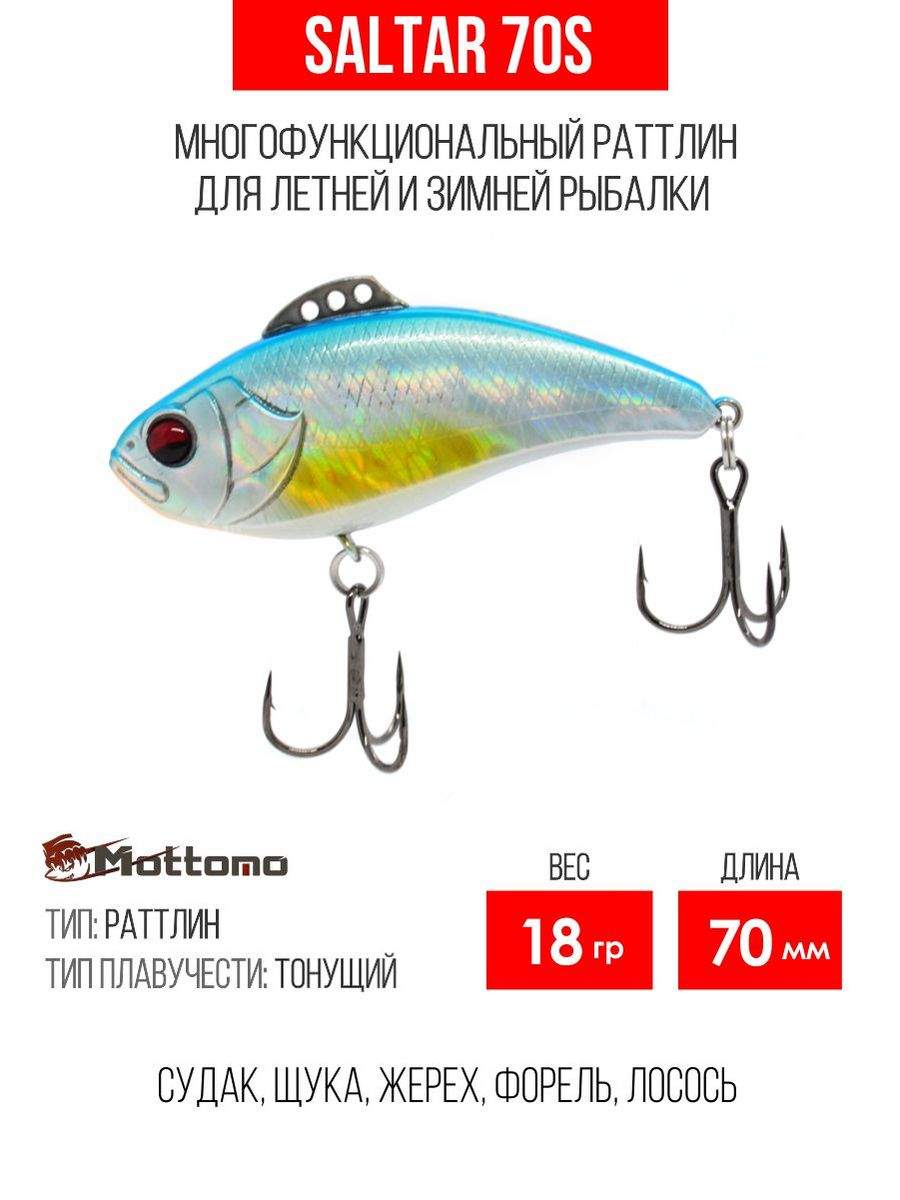 

Воблер Mottomo Saltar 70S 18g Silver Minnow, Saltar