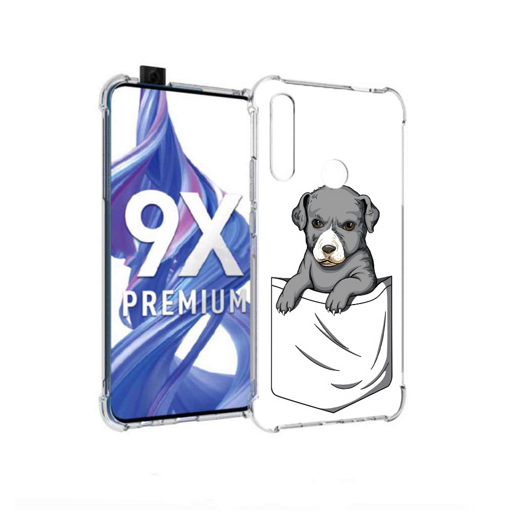 

Чехол MyPads Tocco для Honor 9X собачка в кармане (PT139835.22.611), Прозрачный, Tocco
