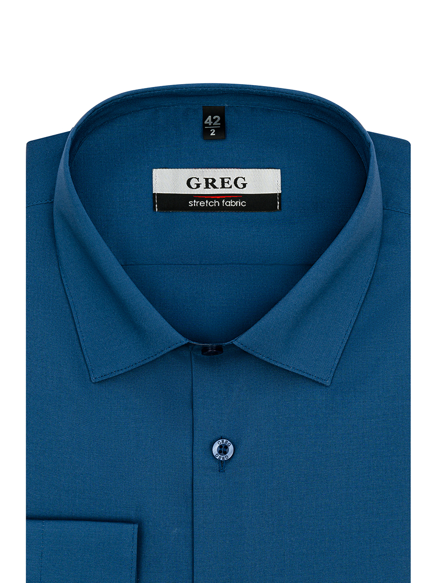 

Рубашка мужская Greg 00-00003565 синяя 40, Синий, 00-00003565