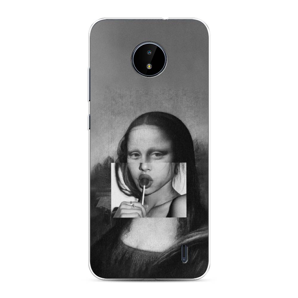 

Чехол Awog на Nokia C10 / Нокиа C10 "Mona Lisa sucking lollipop", Серый, 124450-9