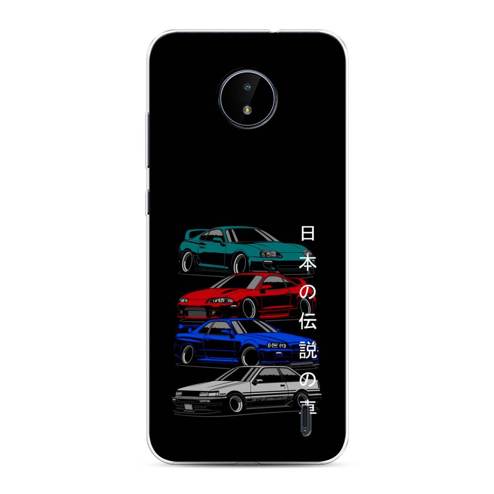 

Чехол Awog на Nokia C10 / Нокиа C10 "JDM Legend cars", Зеленый;красный;синий, 124450-5